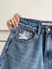 Shorts de mezclilla rotos para mujer, estilo fino de verano, corte holgado, talla grande, adelgazantes, de cintura alta, línea A, pierna recta vintage, shorts hasta la rodilla