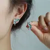 Aretes para Orejas sin Perforación para Mujer, Nuevos de Gama Alta, Estilo Francés, Flor de Camelia, Mariposa de Zirconia, Perla, Repelente de Mosquitos