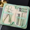 Set de 9 Piezas de Herramientas de Acero Inoxidable para Manicura y Cuidado de Uñas, Set de Tijeras para Uñas, Tijeras Completas para Cejas, Cuchara para Oídos, Set de Cortauñas al por Mayor