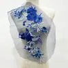 Tela Bordada con Encaje y Base de Malla Pegatinas de Tela Calcomanías para Vestido de Novia Parche de Tela Bordada Parche Decorativo S22