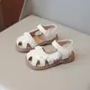 Sandalias para Niña 2026 Verano Infantiles con Cordones Huecas de Princesa Suela Suave Antideslizantes Zapatos de Playa para Bebé Niña