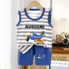 Traje de chaleco para niños verano algodón niños nuevo niñas shorts ropa traje de bebé coreano ropa para niños al por mayor