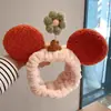 Faixa de cabeça para lavar o rosto feminina Rede vermelha fofa super fofa Mickey desenho animado feminino pequena Flor Beleza maquiagem faixa de cabeça orelha engraçada faixa de cabeça