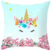Cross-border exclusivo unicórnio nórdico impresso pêssego pele fronha bonito rosa cavalo arco-íris desenhos animados sofá fronha