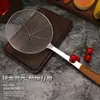 Acero Inoxidable Malla Línea de Fugas Fuga Cocina Hogar Olla Caliente Colador Cuchara para Fideos Malla para Fideos Fuga 201 Encriptada Mango de Tres Pulgadas con Grano de Madera