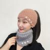 Gorro de Lana para Mujer de Otoño e Invierno, Pañuelo para la Cabeza, Diadema, Cubierta para Cabello Gris, Protección Cálida para los Oídos, Gorro Tejido Floral, Versátil