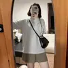 Camiseta Básica de Algodón Puro de Manga Larga para Mujer, Primavera y Otoño 2026 Nuevo Estilo Coreano Versátil Hombro Caído Holgado Bf Perezoso Top Tendencia