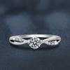 Anillo de Diamantes de Lujo Ligero Caliente Transfronterizo para Mujer Moda Clásico Anillo de Seis Garras Un Quilate Anillo de Boda Anillo Ajustable para Pareja