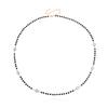 Collar de cadena con doble capa de circonita blanca y diamantes de imitación negros, estilo europeo y americano, elegante y moderno para mujer.