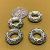 Cuentas Espaciadoras Plateadas y Colgantes con Forma de Flor para Pulseras y Collares, Amuletos Auspiciosos y de la Suerte