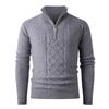 2025 Comercio Exterior Transfronterizo Otoño e Invierno Tejido de Punto Grueso Suéter de Color Sólido Cuello Alto Media Cremallera Suéter Casual de Negocios para Hombre