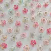 Adorno de flor de cinco pétalos de 15 mm con incrustaciones de diamantes y relieve dorado, accesorio DIY para decorar bolsos, ropa, zapatos, sombreros y accesorios florales hechos a mano