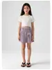Falda de Cuero para Niñas Rantuo 2026 Nueva Falda de Línea A Primavera/Verano con Decoración de Lazo para Niñas Jóvenes, Falda Midi Casual, Transfronteriza 1