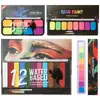 Pigmentos de Pintura Corporal Solubles en Agua Multicapa Multicolores Transfronterizos Cosméticos de Halloween Pigmentos para Pintura Facial Infantil