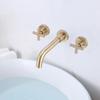 Grifo para lavabo de pared oculto de cobre puro del fabricante FUENTE, baño, grifo minimalista para lavabo de pared empotrado