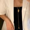Corrente de Suéter Ajustável com Laço Europeu e Americano Feminina de Alta Qualidade Longa Acessível Luxo Moda Elegante Design de Nicho Colar