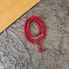 Pulseira de Cinábrio para Mulheres, Pulseira em Formato de Cabaça com Conteúdo Padrão, Pulseira de Flor de Cabaça de Cinábrio em Camadas Múltiplas, Pulseira de Cinábrio de Nicho