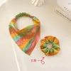 Miaode 2026 Nuevo Pañuelo Triángulo Gradiente Láser Accesorio Elástico para el Cabello Scrunchie Plisado Iridiscente Goma para Cola de Caballo Baja