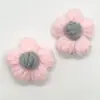Flor pequeña tejida a mano 4CM pompón de lana flor para accesorios de ropa bolsa pinza para el pelo accesorios broche flor de ganchillo diy