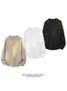 Novedad Otoño 2026 Estilo Hong Kong Blanco Talla Grande Cuello Redondo Manga Larga Camiseta M-5X HT26728-TeP15