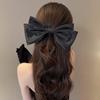 Grampo de Cabelo com Laço Preto Oversized Feminino Tridimensional High-end Grampo de Mola para Cabelo Acessórios de Cabelo