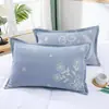 Funda de almohada de algodón puro con botones a presión, una sola pieza, adecuada para almohadas de jardín de infancia y de estudiante, 35* Algodón de gasa para niños