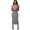 Estación Europea Verano 2024 Transfronterizo Nueva Ropa para Mujer Tirantes de Color Contrastante Sexy Body con Espalda Descubierta Vestido Ajustado a la Cadera para Mujer
