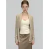 Cárdigan de punto de manga larga, estilo francés, de alta gama, para mujer, perfecto para la primavera, que ofrece un look relajado y a la moda con su textura suave y cómoda, ideal como prenda exterior o como un top elegante