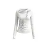 Camiseta Manga Longa Slim-Fit HeyHenry para Mulheres, Outono 2026, Estilo Millennial, Camiseta Básica Trendy para Meninas, Top Versátil