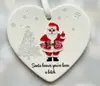 Navidad Nuevo Producto Acrílico Decoración de Coche Colgante Corazón Adorno de Papá Noel Coche