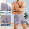 Cueca Boxer Masculina de Fibra de Bambu Europeia e Americana Estendida Esportiva Respirável Antibacteriana Cintura Baixa Confortável Roupa Íntima Tamanho Grande Personalização
