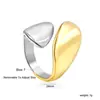 Anillos Geométricos de Acero Inoxidable Europeos y Americanos de Venta Caliente Color Dorado Chapado Bloques de Color Nicho Gama Alta Chapado en Oro de 18K Anillos Abiertos Venta al por Mayor
