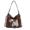 Bolsa feminina da moda estilo coreano filhote de cachorro bordado estilo textute bolsa de ombro textute popular viajante bolsa tote da moda