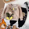 Ropa para Niños Niños y Niñas Conjunto de Ropa de Otoño 2025 Nuevo Elegante Sudadera de Primavera e Invierno para Niños Pequeños con Forro Polar