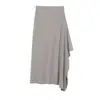 Saia Midi Assimétrica Estilo Europeu e Americano Outono Cintura Alta Slim Elegante Longa Feminina 5644681
