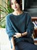 2025 Novo Outono e Inverno Mistura de Lã Cashmere Pronta para Vestir de Primeira Linha Tricô de Gola Redonda Mangas Longas Fio Floral Tricô Escovado