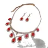 Conjunto de brincos e colar com franja em forma de gota d'água cravejado de diamantes, corrente para clavícula exagerada atmosférica europeia e americana, joias de luxo leve de alta qualidade, atacado