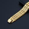 Venta al por mayor de pulsera de reloj chapada en oro puro de 18 mm con hebilla para hombre, ideal como regalo de Amazon.
