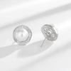 Brincos de pérolas de luxo brilhantes de zircônia senoidal de alta qualidade com comércio exterior transfronteiriço europeu e americano, brincos elegantes de luxo para mulheres