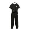 Conjunto deportivo de manga corta para mujer, camiseta holgada corta y pantalones cortos, conjunto de dos piezas para comercio exterior, novedad de verano de 2025