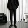 Pantalones de Vestir Cortos de Moda para Hombre Estilo Coreano Primavera y Verano Nuevos Ajustados con Caída Pantalones de Traje Casuales Largos