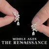 Brincos Vintage Estilo Meio do Século Cheios de Zircônia Folha Gota d'Água Luxo Acessível Elegante Estilo Elegante Brincos de Alta Qualidade para Mulheres