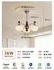 [Transfronteiriço] Ventilador de Teto com Luminária, Lustre Ventilador Retro Americano, Luminária Principal Integrada Estilo Vintage Invisível para Sala de Estar, Nova Luminária de Hall Estilo Francês, Luminária de Sala de Jantar