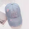 Chapéu de Baseball Vintage de Brim com Letra para Homens, Versátil, Circunferência da Cabeça Grande, Emagrecimento Facial, Proteção Solar, para Todas as Estações