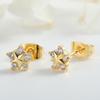 Pendientes de circonita con diseño de nicho simple, pequeños y elegantes, chapados en oro y cobre, de aguja de plata 925, para niña.