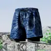 Calções de Natação Masculinos, Shorts de Praia Anti-Constrangimento de Camada Dupla de Secagem Rápida, Conjunto de Roupa de Banho Boxer, Novo Equipamento para Natação em Fontes Termais