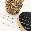Accesorios para Joyería DIY Cadena Conserva Color Cobre Puro 3mm Cuadrado Cristal Cuentas de Cobre Cadena Hecha a Mano Cadena para Colgar Ropa