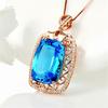 Pingente grande de pedra lapidada com diamantes 12 quilates pingente de gema banhado a ouro 18K cor de diamante colar tesouro topázio azul suíço