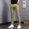 Outono de 2026 Novo Calça Longa Reta Masculina Estilo Coreano Masculina Slim Fit Tendência Versátil Algodão Elastano Casual