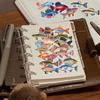 50 peças de adesivos de peixe fundo do mar material de conta de mão material de animal de estimação laptop livro de conta de mão celular concha decoração adesivos